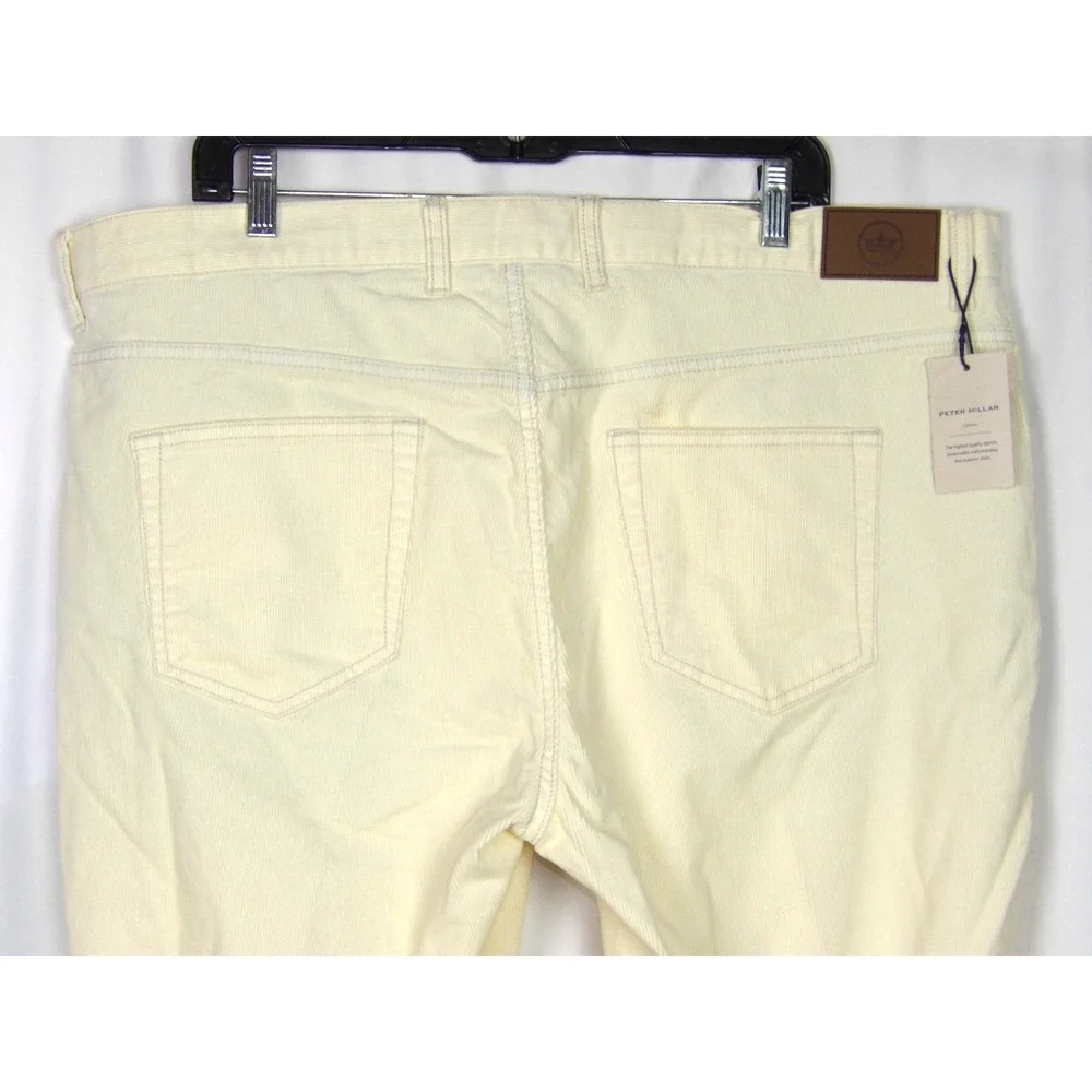 NEW! Peter Millar CROWN Ivory Corduroy Straight Leg Chino Pants Men's 40 X 34‎